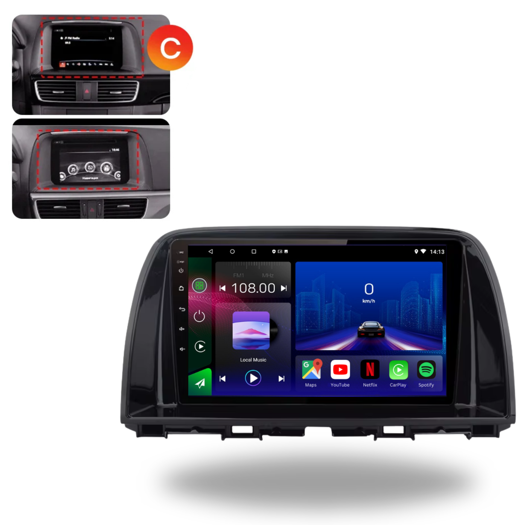 Mazda CX-5 2012-2017 Android 14 Car Stereo Head Unit CarPlay Android Auto - Pluscenter
