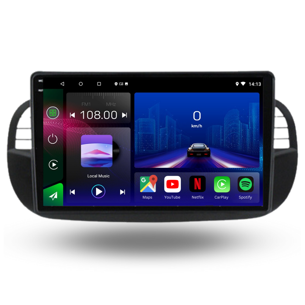 Fiat 500 | 2007-2015 | Android 13 car radio | Android iPhone | Main unit