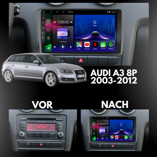 Audi A3 S3 RS3 | 8P 2003-2012 | Android 13 Autoradio | Apple CarPlay | Android Auto | BOSE - AutoTunes