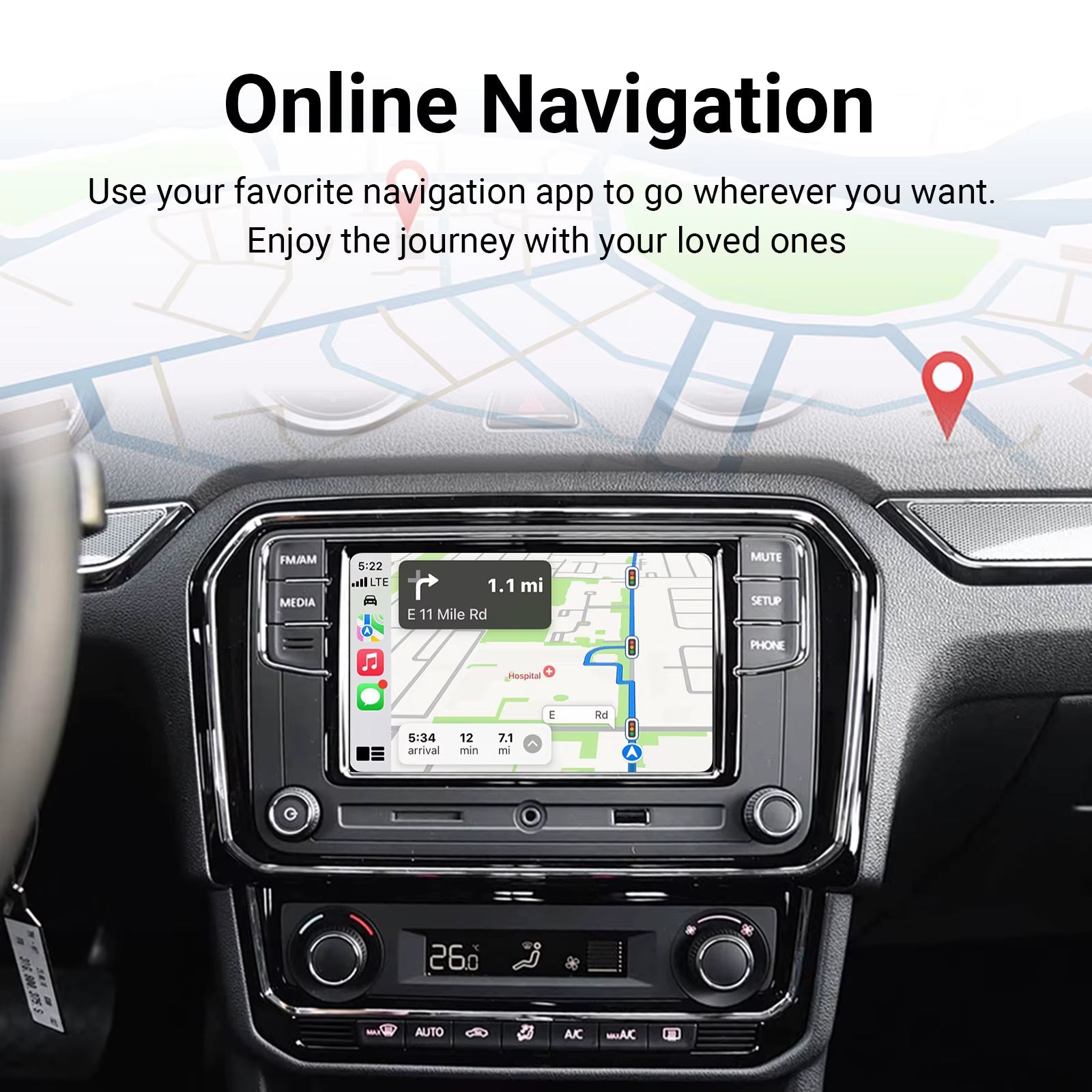 For Volkswagen Seat Skoda Wireless Apple CarPlay Retrofit Android Auto MIB1 & MIB2 - Pluscenter
