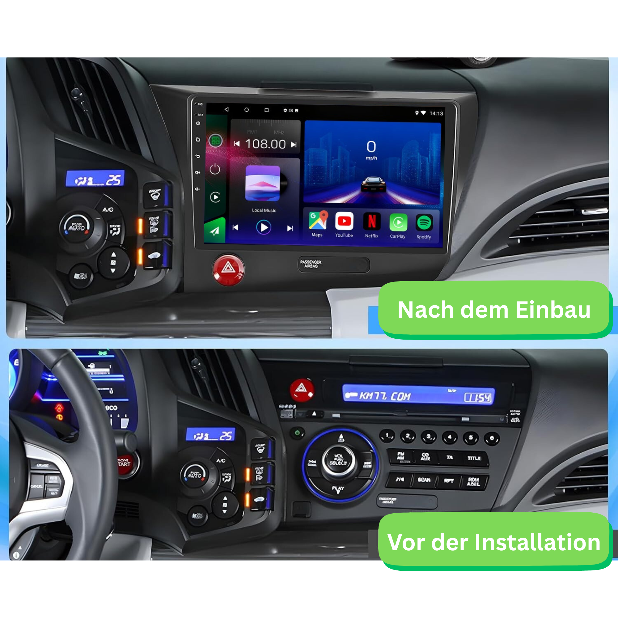 Honda CR-Z (2010–2016) Android 15 Autoradio mit Apple CarPlay & Android Auto - AutoTunes