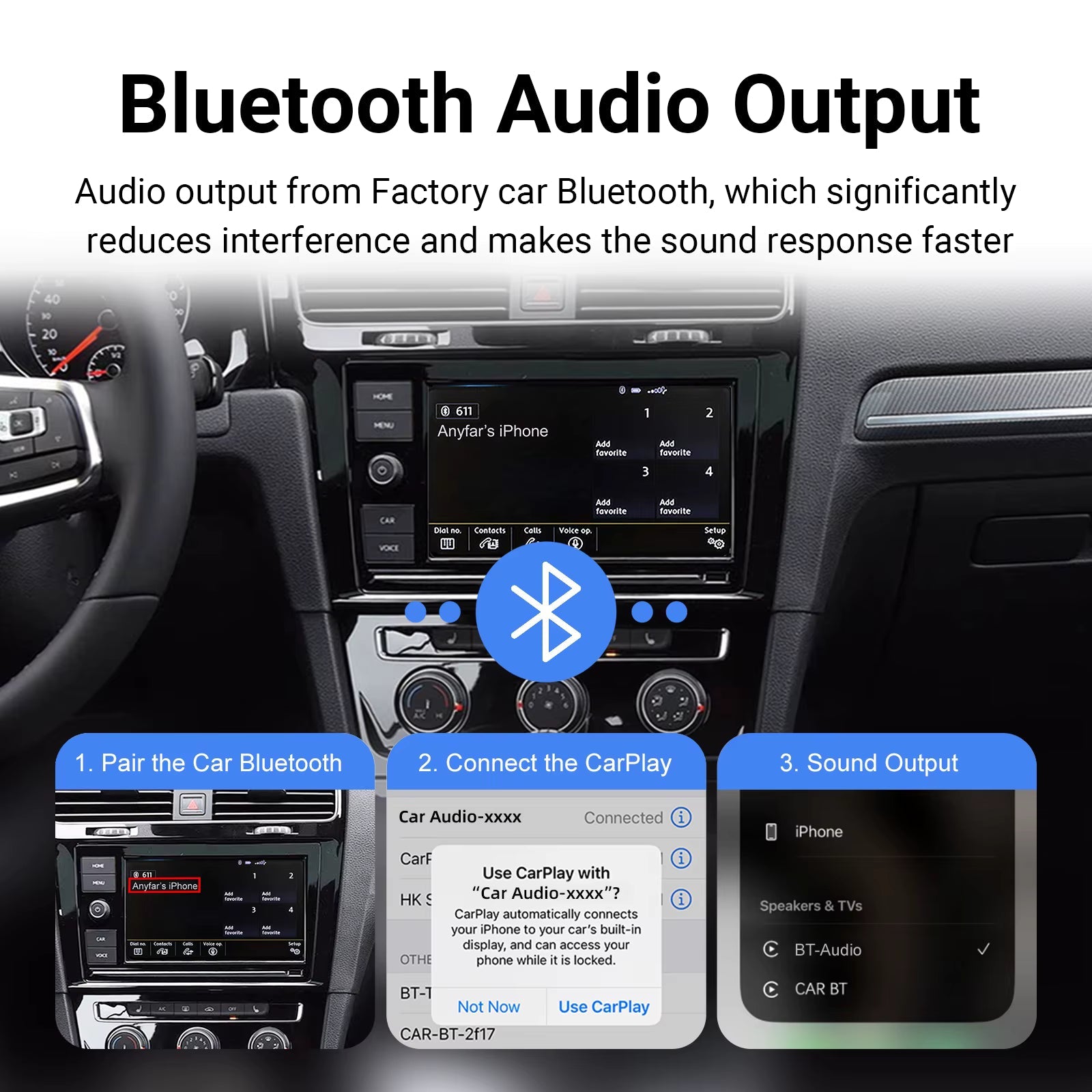 For Volkswagen Seat Skoda Wireless Apple CarPlay Retrofit Android Auto MIB1 & MIB2 - Pluscenter