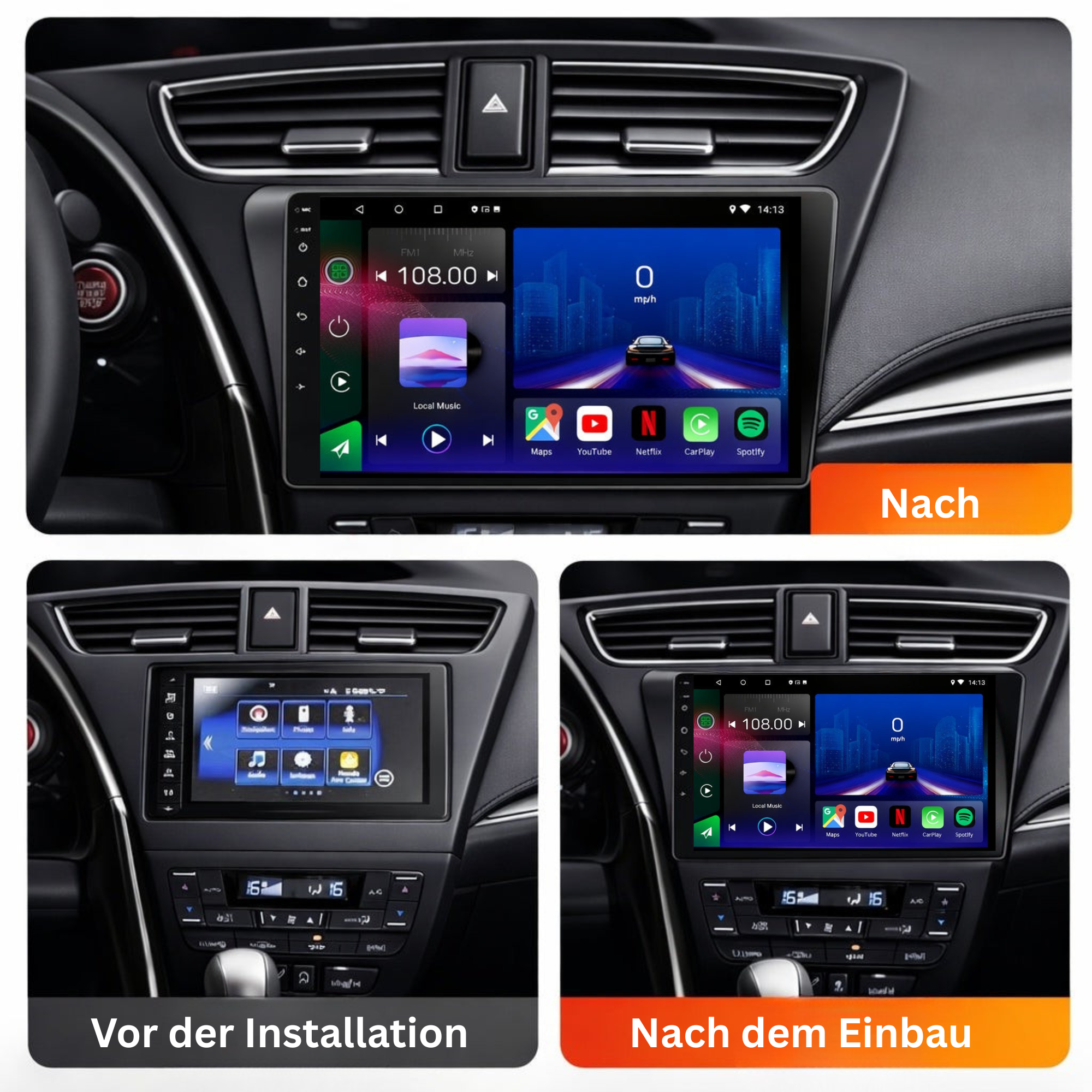 Honda Civic (2012–2017) Android 15 Autoradio mit Apple CarPlay & Android Auto - AutoTunes