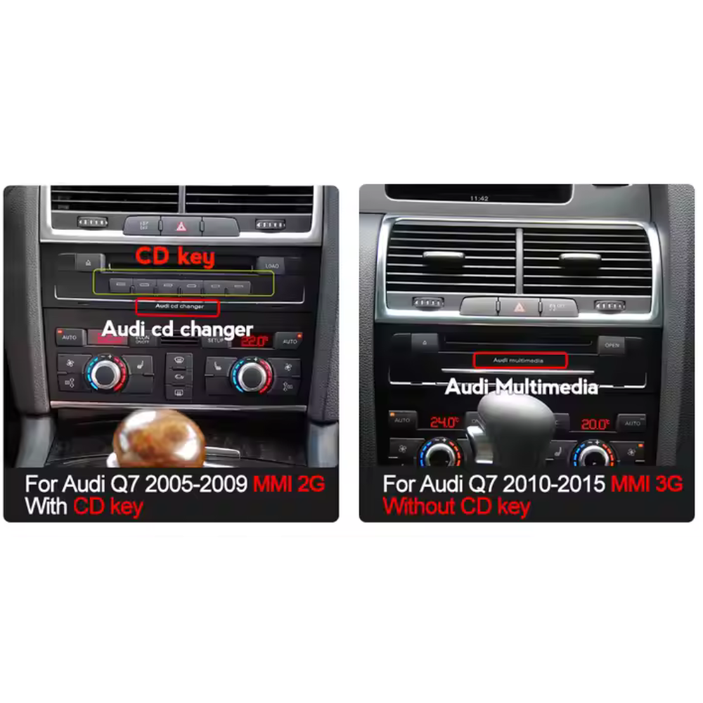 Audi Q7 | 2006-2015 | Android 13 Wireless CarPlay & Android Auto | Car Stereo Head Unit - Pluscenter