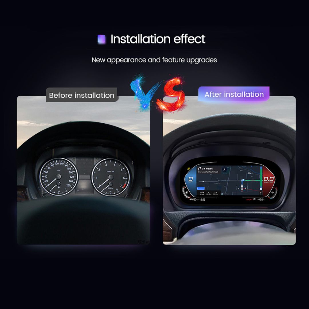 BMW 3 Series E90 / E91 / E92 11″ Digital Instrument Cluster – LCD Dashboard with CarPlay - Pluscenter