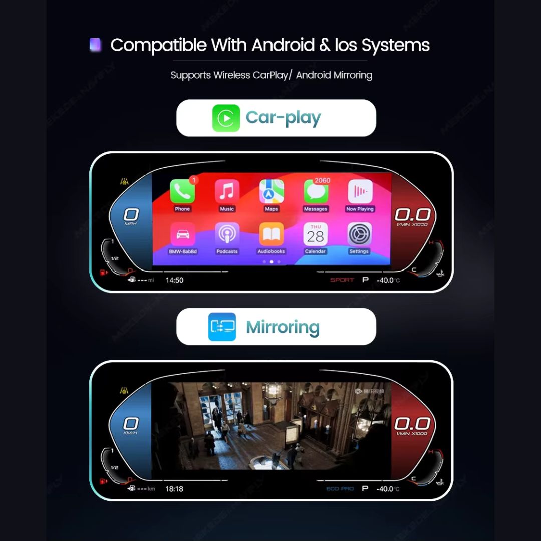 BMW F-Series 1 & 2 Series / X1 / X2 11″ Digital Instrument Cluster – LCD Dashboard with CarPlay - Pluscenter